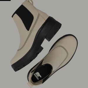 Sorel Ankle Boots in Cream and Black